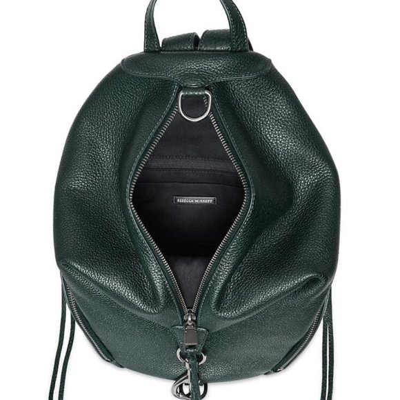 ❤️ NWT Rebecca Minkoff Julian Large Leather Backpack Bottle Green 100%  AUTHENTC